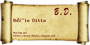 Bőle Ditta névjegykártya